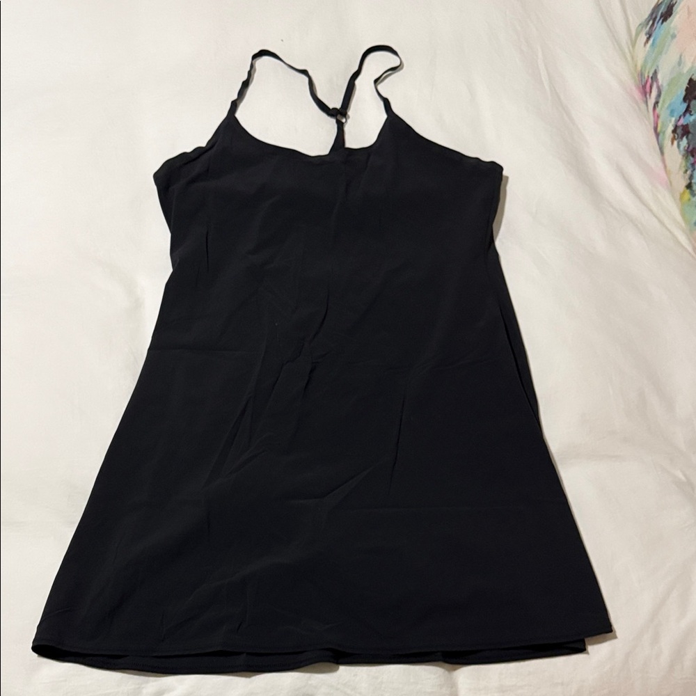 Outdoor Voices Black Exercise Dress with Adjustable Spaghetti Straps